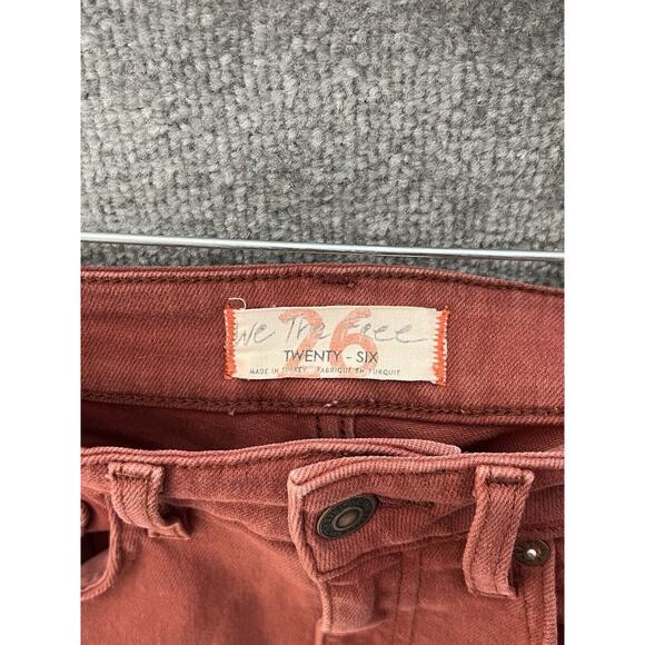 We The Free Raw Hem‎ Mid Rise Crop Jegging Jeans Womens Size 26 Red Pockets - Picture 3 of 9